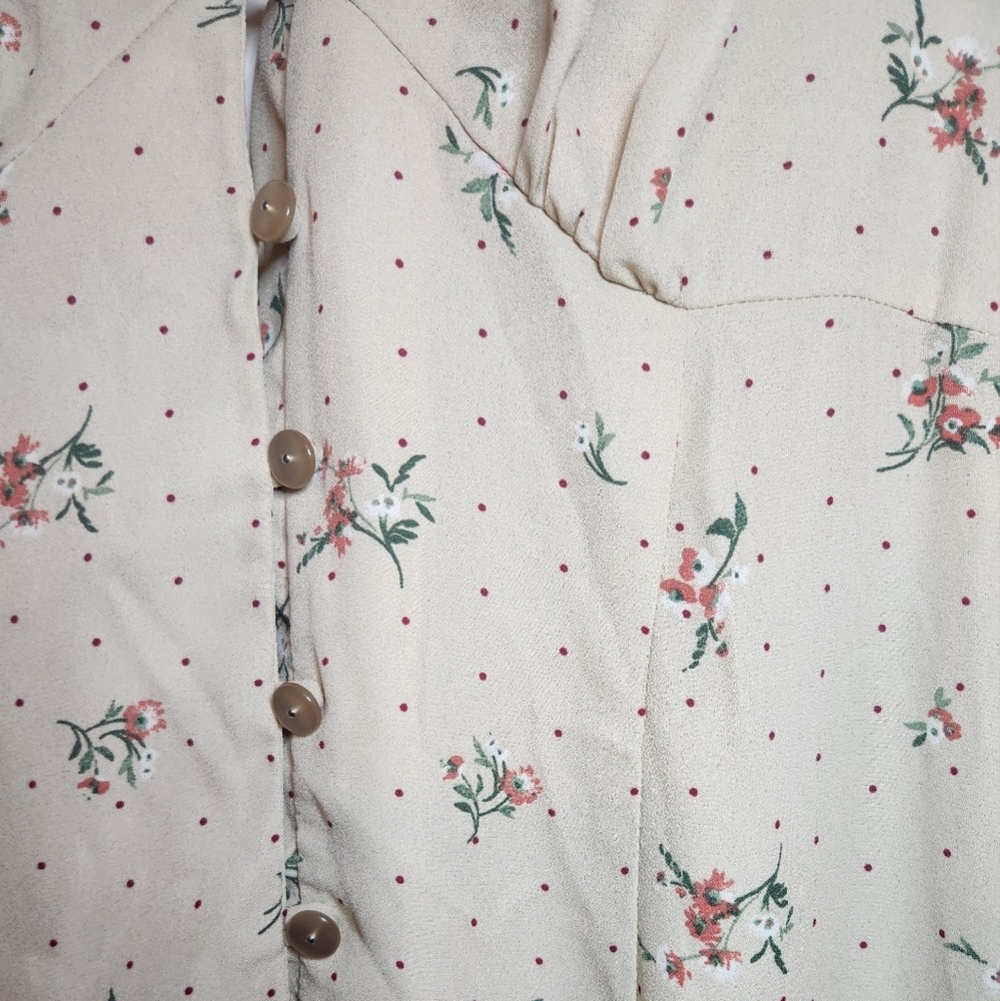 Superfoxx Floral Open Back Midi Dress Size L Summer - Picture 7 of 9